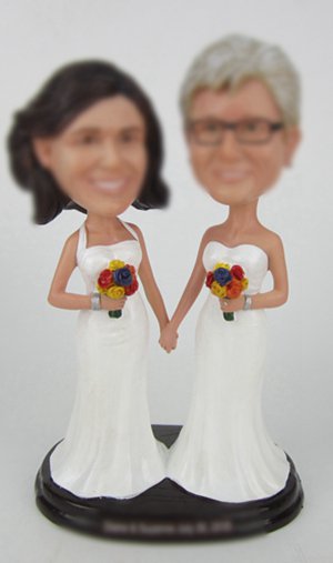 Custom Mrs. & Mrs. wedding cake toppers