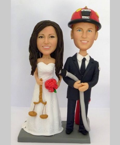 Custom wedding Cake Toppers Personalized wedding cake toppers Fireman