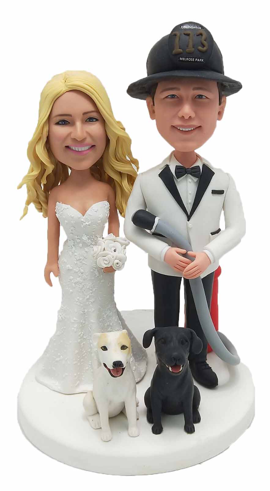 Custom wedding Cake Toppers Personalized wedding cake toppers Fireman（Not Pet）
