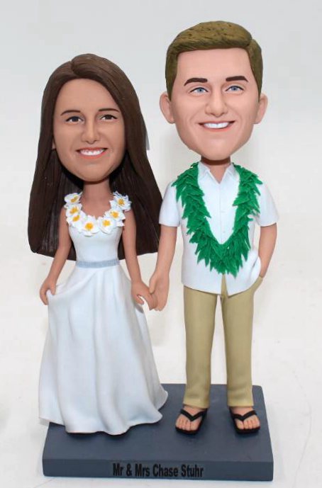 Custom Cake Toppers Personalized Hawaii style wedding