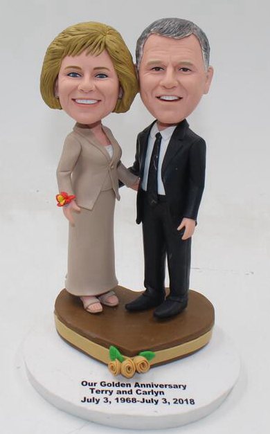 Special Golden Anniversary cake topper figurines