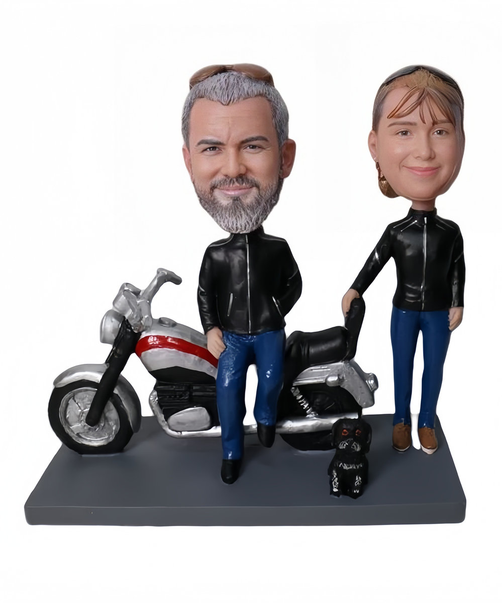 Custom Create Couple Figurines Motorbike Couple Gifts For Parents