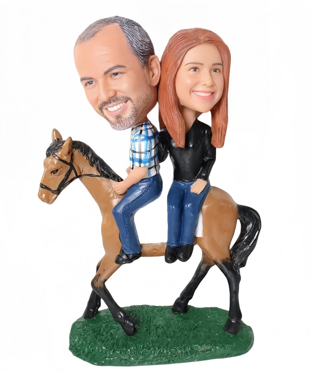 Custom Couple Ridding Horse Custom Figurines Cool Gifts For Couple