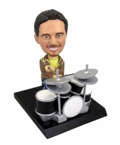 Playing drums figurine - birthday cake topper
