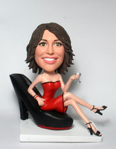 Sitting on high heels Cake Toppers
