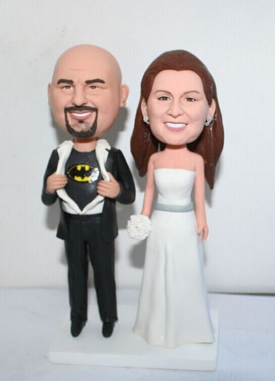 Custom wedding cake toppers Batman groom cake toppers